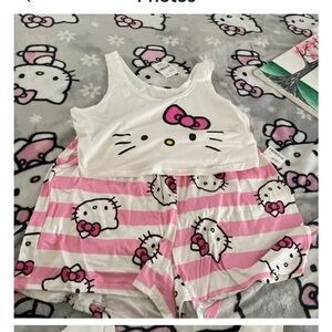 Hello Kitty Pink Striped Pajama Set